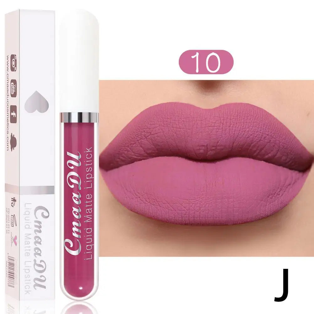 18-Color Waterproof Matte Liquid Lipstick – Long-Lasting Lip Gloss
