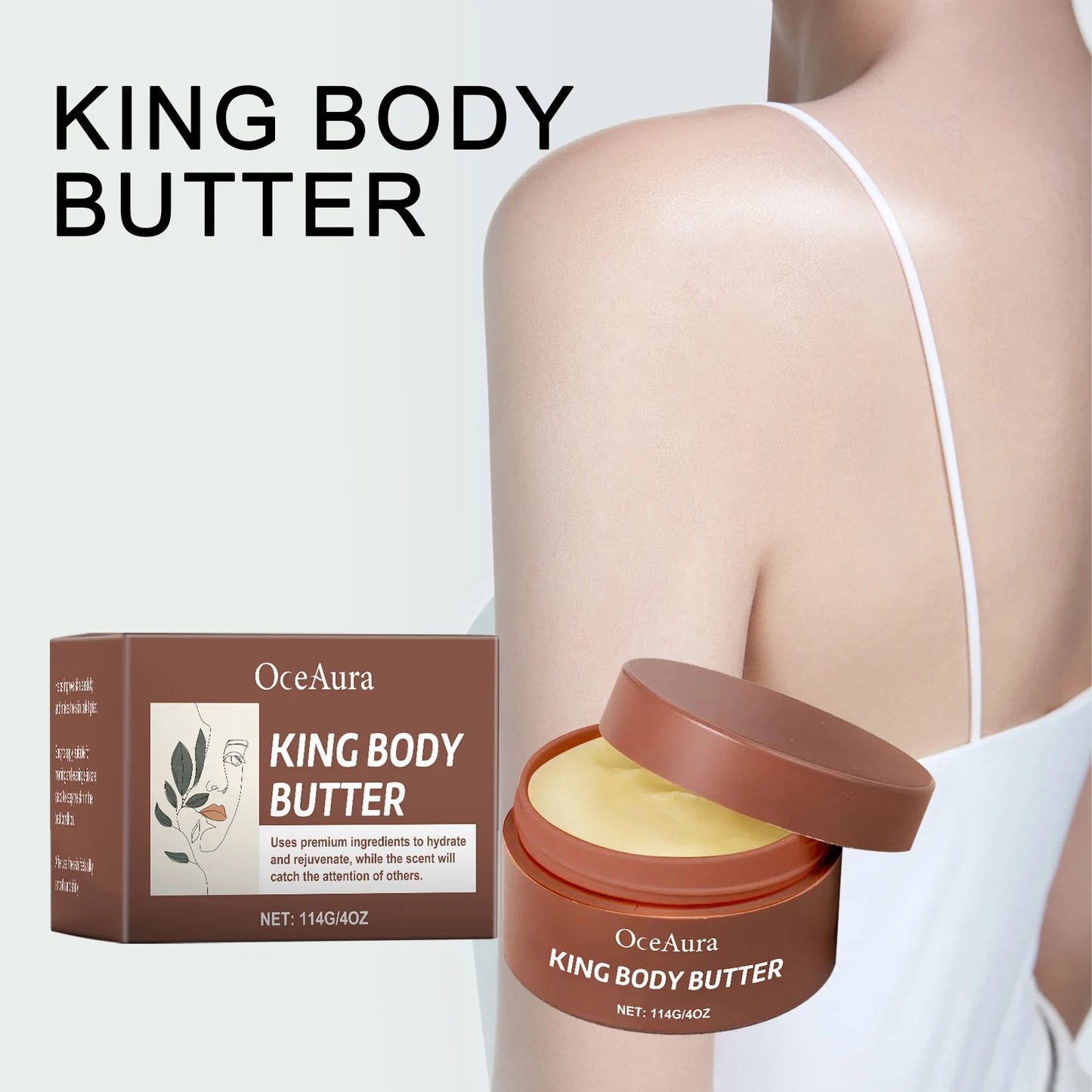 OceAura King Body Butter – Shea & Hyaluronic Acid Moisturizer 4oz