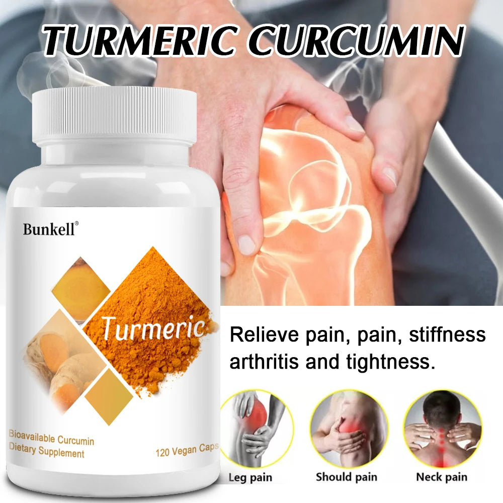 Turmeric Curcumin Capsules with 95% Curcuminoids - Natural Joint, Brain & Heart Health Support, Antioxidant, 120 Capsules Peaceful Pleasures Health and Wellness