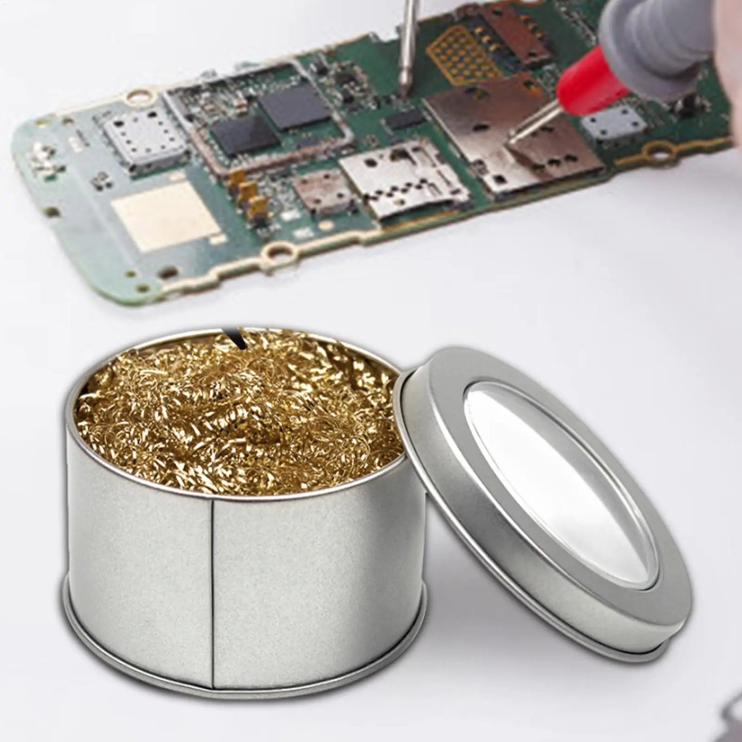 Brass Wire Soldering Tip Cleaner Ball | No-Water Mesh Cleaner
