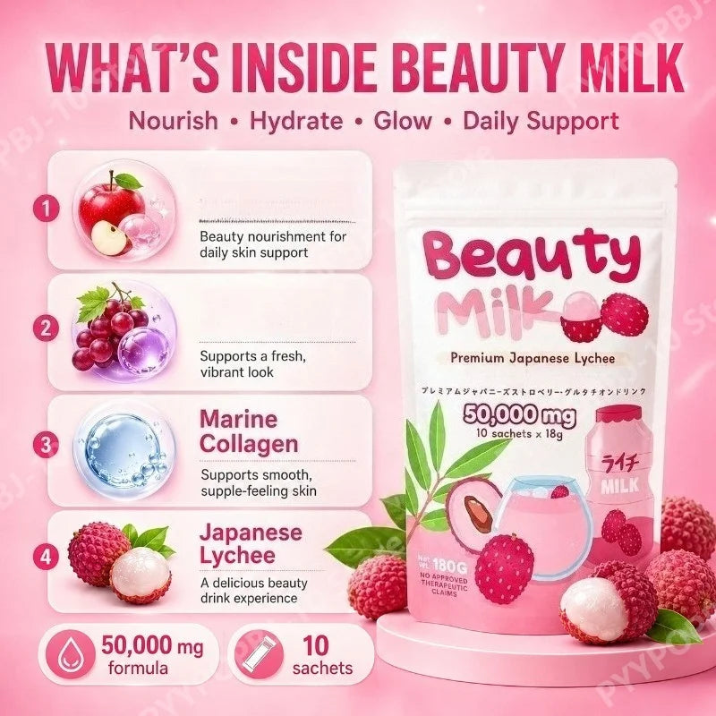 Beauty Milk Marine Collagen Swiss Apple Grape Extract – 10 Sachets