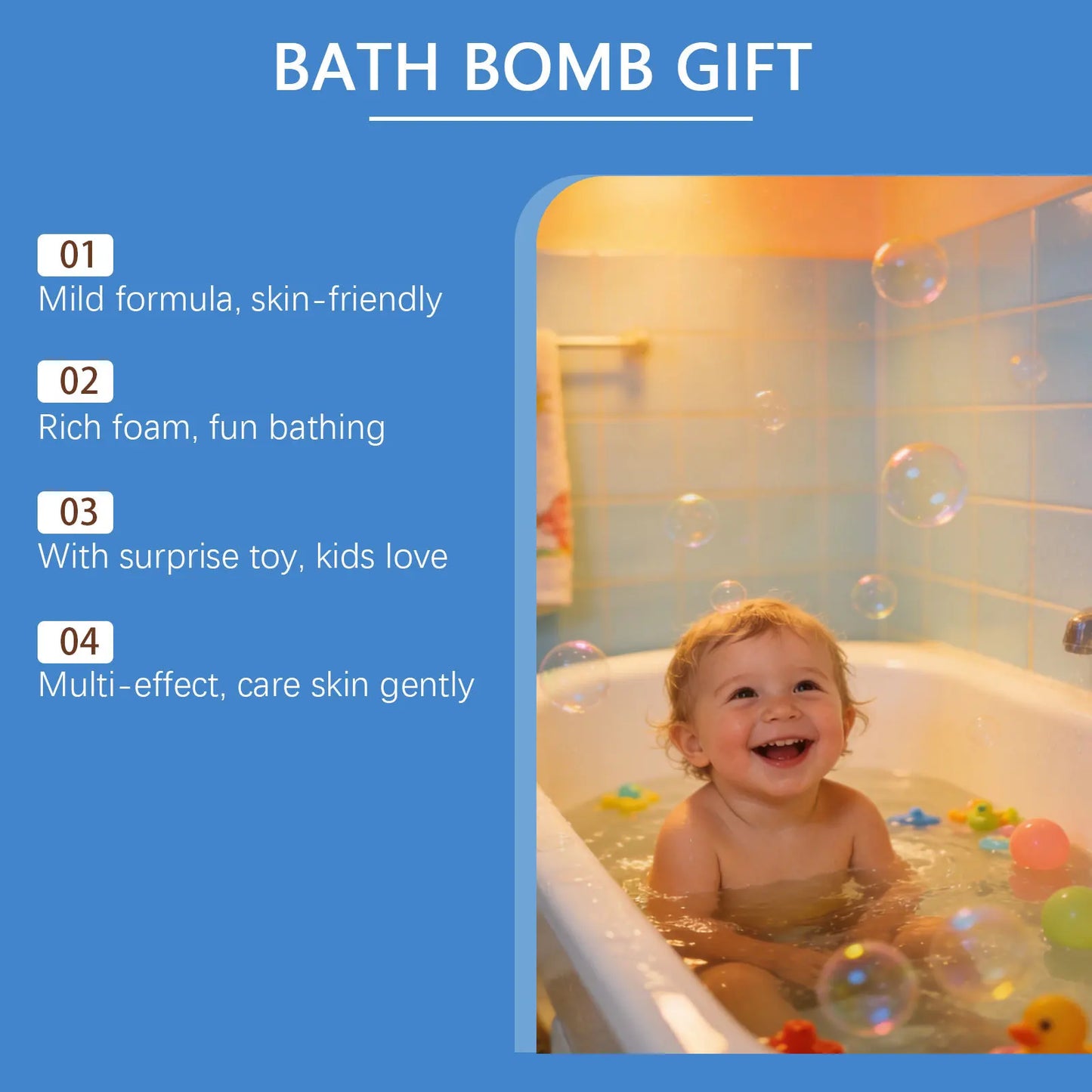Kids Bath Bombs Inside Hidden Surprise Gentle Cleanse Colorful Rich Bubble Funny Relaxing Kid Bath Toys Children Shower Gift Set Peaceful Pleasures Health and Wellness