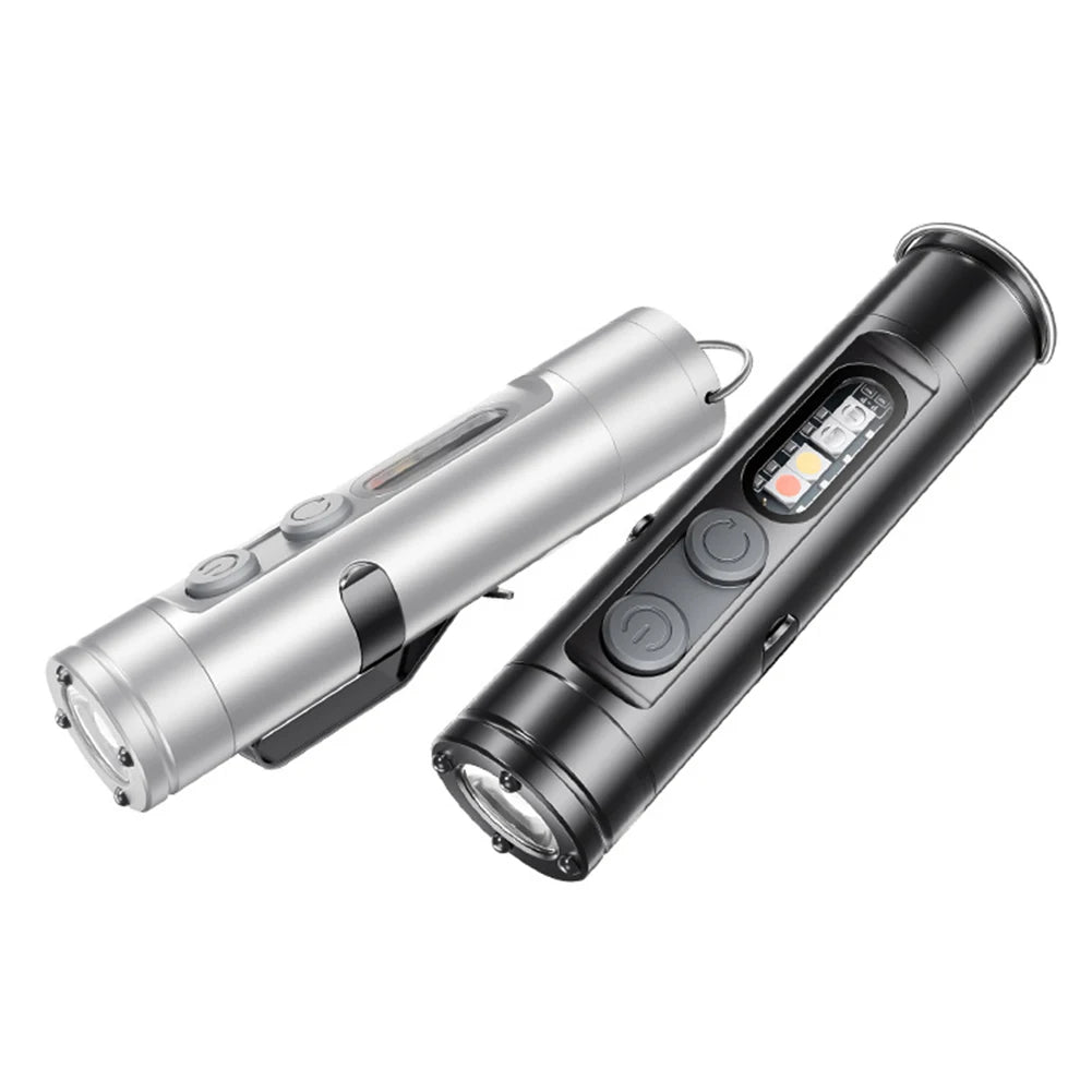 Mini Rechargeable LED Flashlight – 3 Modes, Clip & Magnetic Base