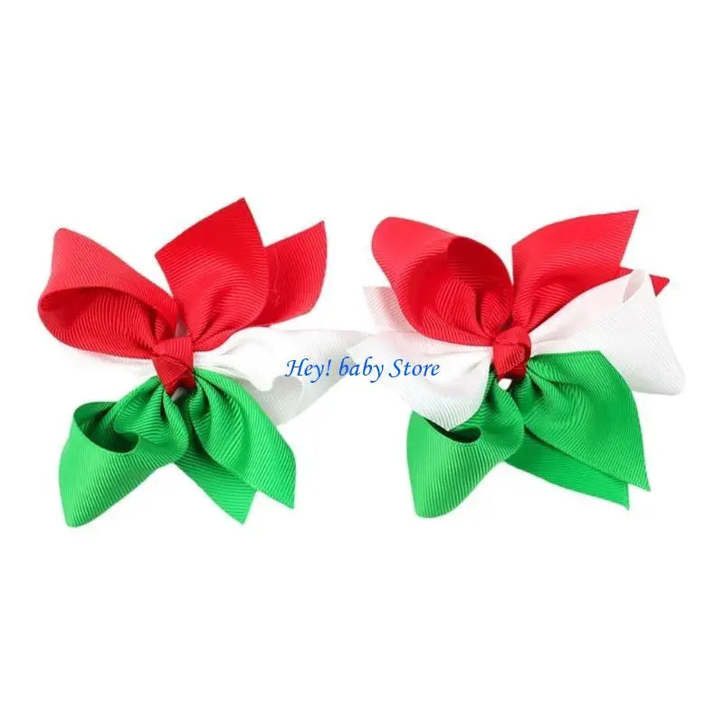 Christmas Bowknot Hair Clips | Holiday Hair Bows Pack of 2