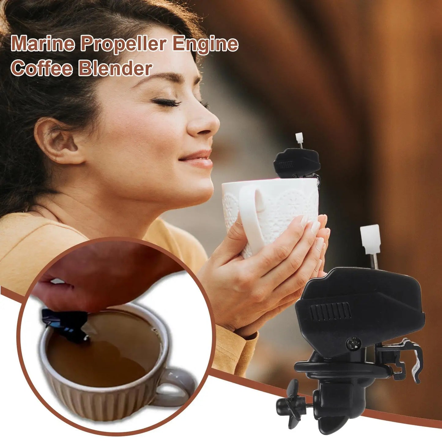 Wind-Up Boat Motor Coffee Stirrer | Novelty Drink Mixer Gadget