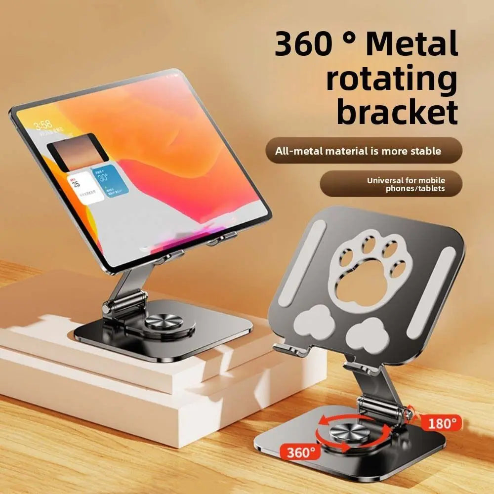 Durable Cat Paw Tablet Stand 360° Rotation Adjustable Tablet Holder Metal Multi Angle Tablet Phone Bracket Tablet/Phone Peaceful Pleasures Health and Wellness