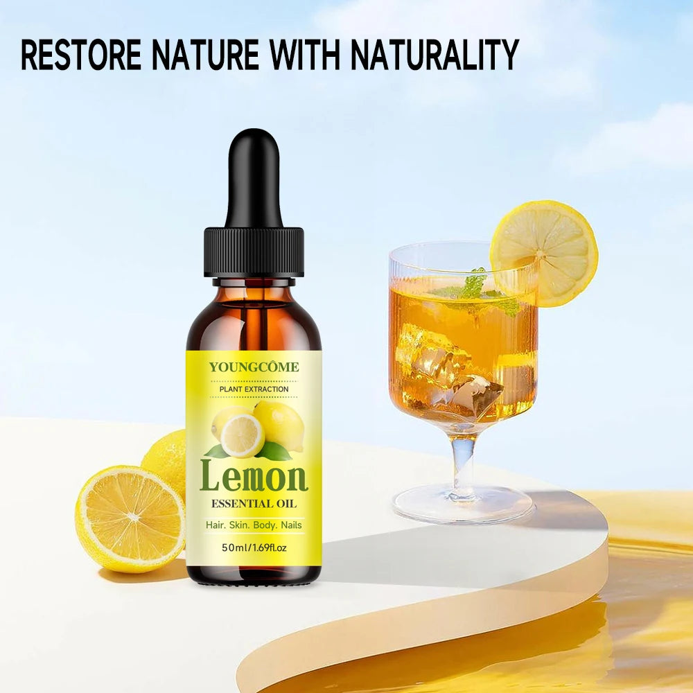 Natural lemon essential oil,hair moisturizer/skin moisture supplement, suitable for face, hair,Anti-wrinkle Face essential oil Peaceful Pleasures Health and Wellness