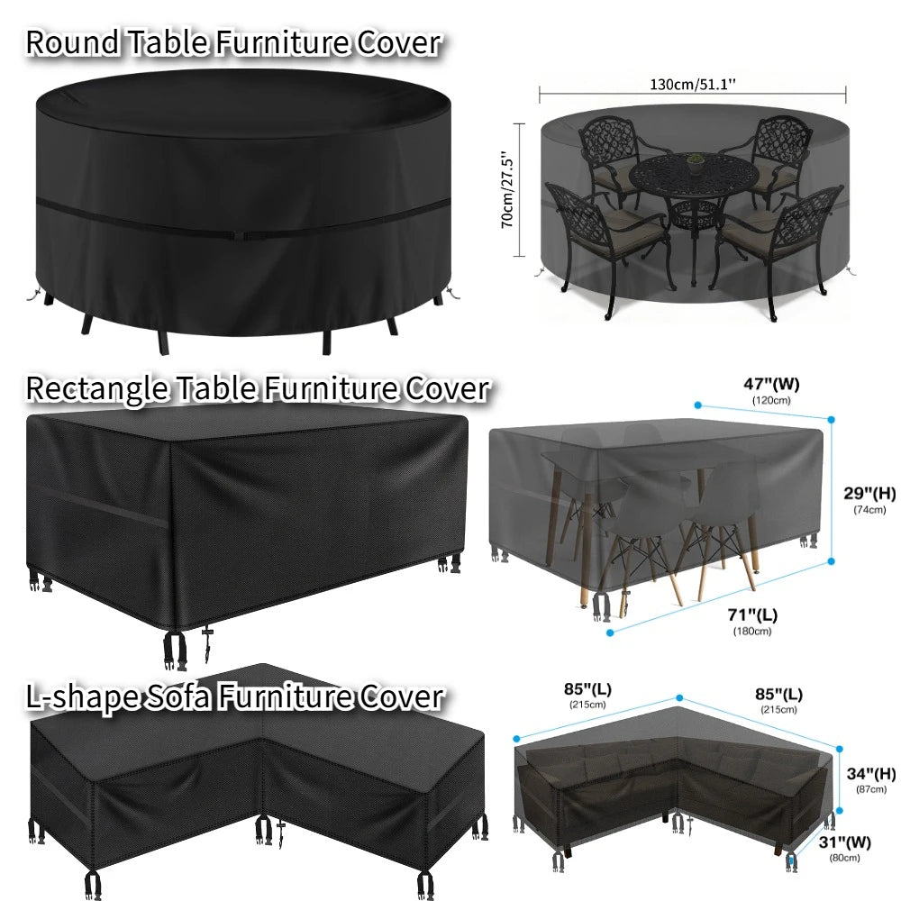 Outdoor Furniture Dust Cover 210D Oxford Cloth Garden Chair Cover Sofa Cover Waterproof Outdoor Patio Table Furniture Cover Peaceful Pleasures Health and Wellness