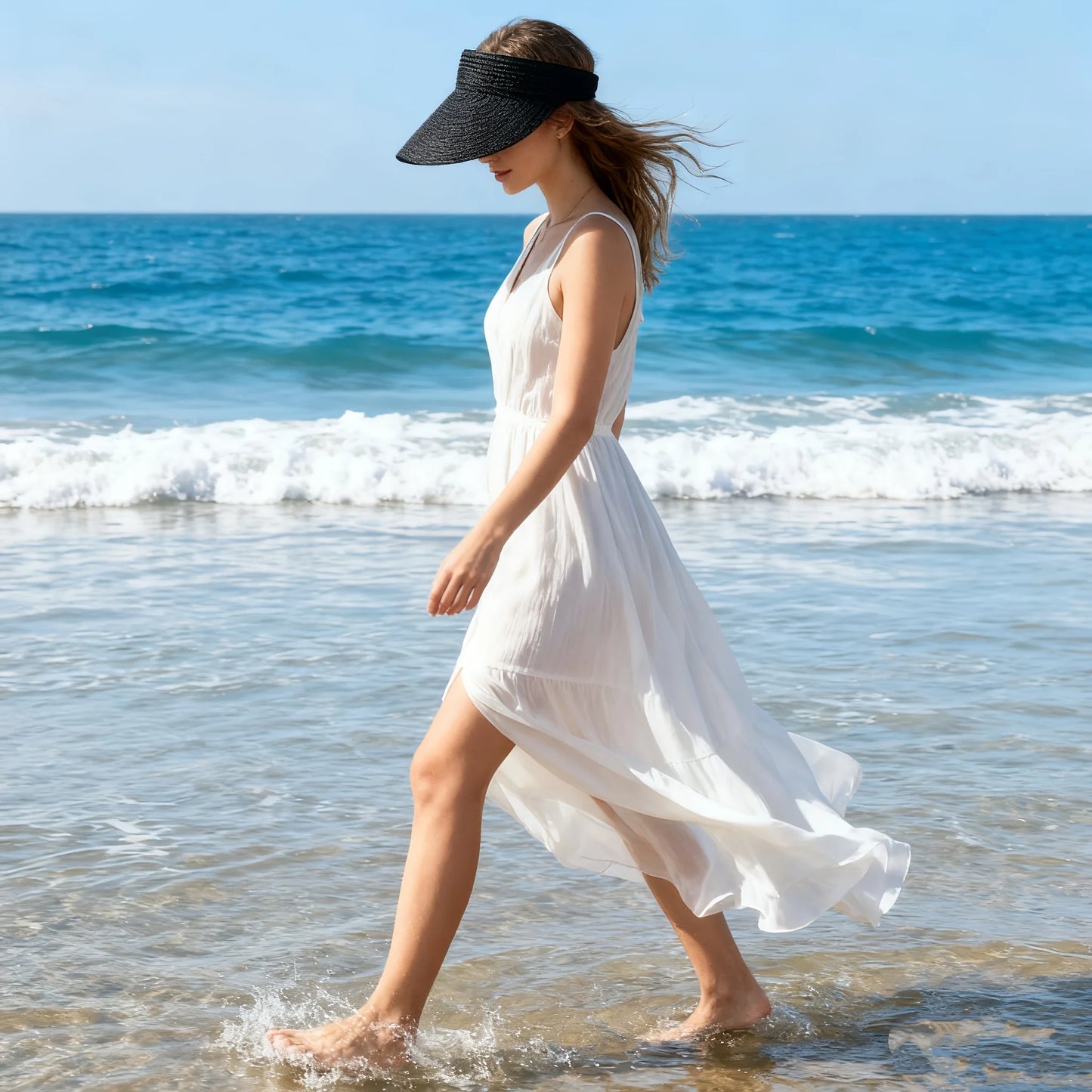 1/2 Piece Set with Random Color Delivery, Summer Straw Sun Hat, Beach Hat with Large Brim, Uv Protection, Rollable Ponytail Travel Sun Hat Peaceful Pleasures Health and Wellness