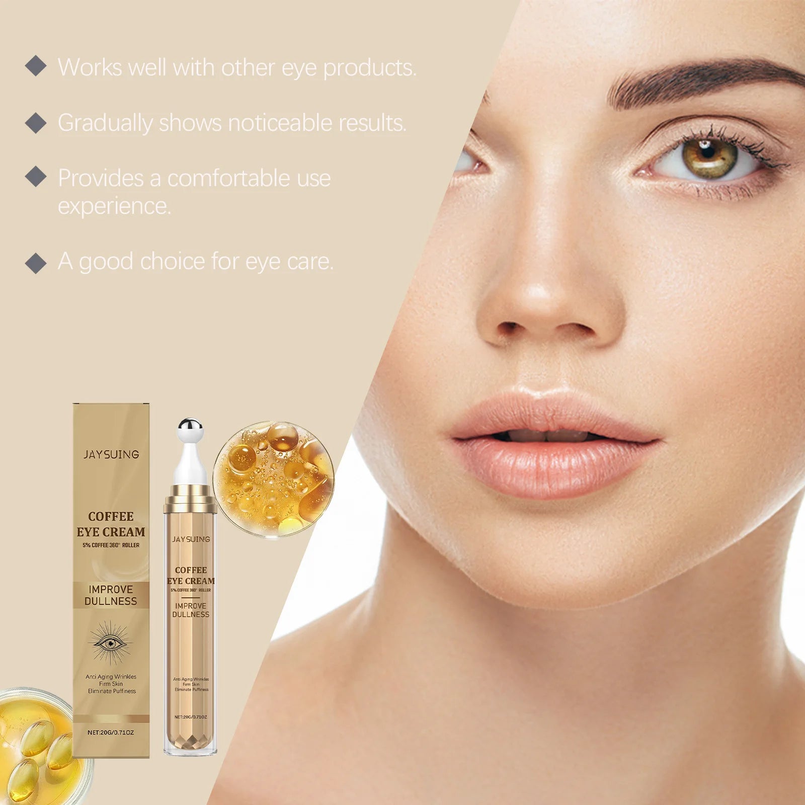 Tightening Eye Cream Reduce Dark Circles Under Eyes Relieve Fine Lines Diminish Dullness Moisturize Hyaluronic Acid Eye Cream Peaceful Pleasures Health and Wellness