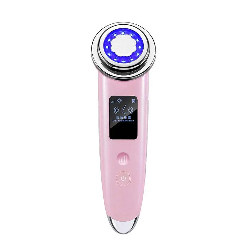 High Frequency Microcurrent Facial Machine for Skin Tightening & Rejuvenation ABS Beauty Device for Face & Neck with Peaceful Pleasures Health and Wellness Pink