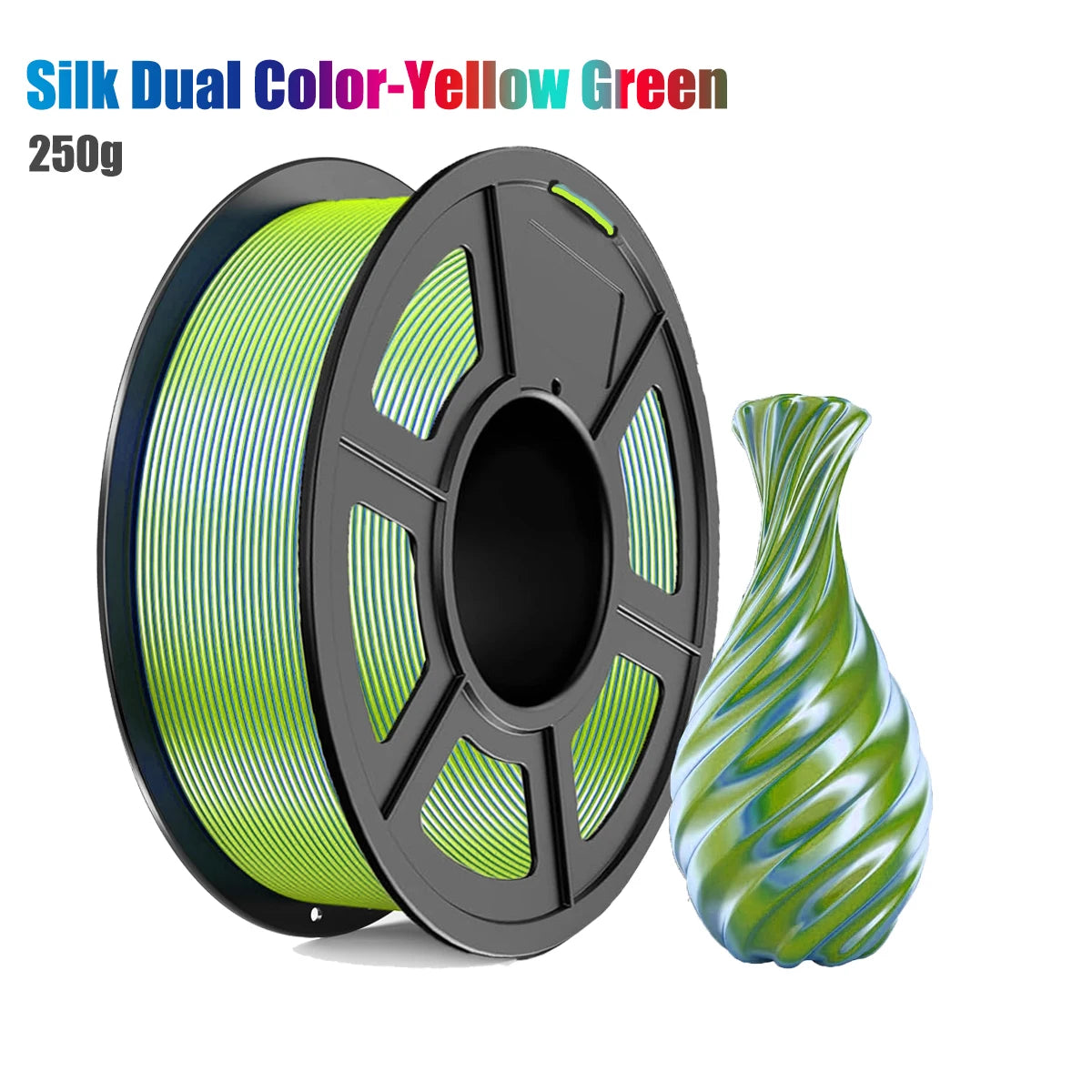 Silk PLA+ Dual Color 3D Filament 1.75mm 250G | DINGSUN 3D
