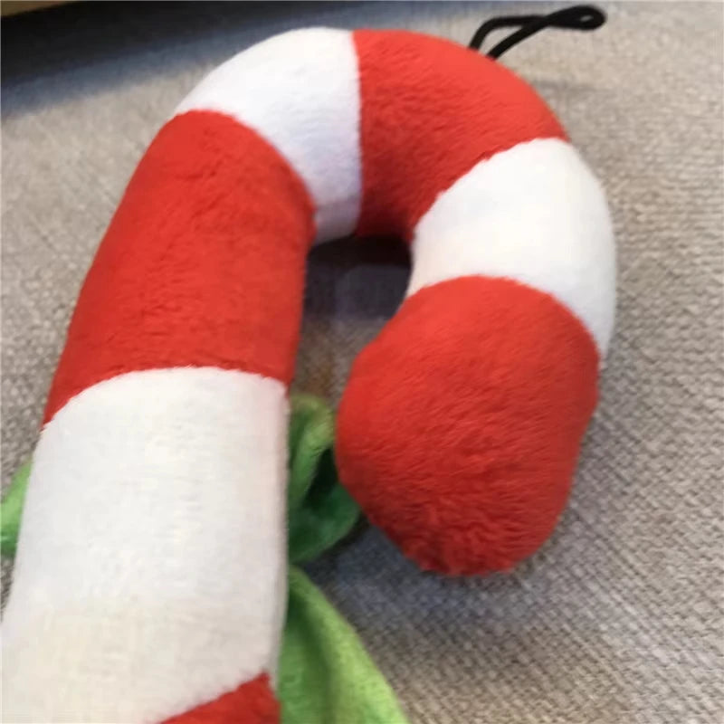 1Pcs Red Christmas Candy Squeaky Plush Sounding Dog Toy For Puppy Holiday Party French Bulldog Terrier Chihuahua Peaceful Pleasures Health and Wellness