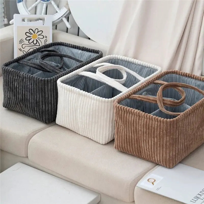 A36T-Large Capacity Diaper Bag Wet Storage Bag Grid Storage Fabric Bag Storage Basket Diaper Brown Peaceful Pleasures Health and Wellness