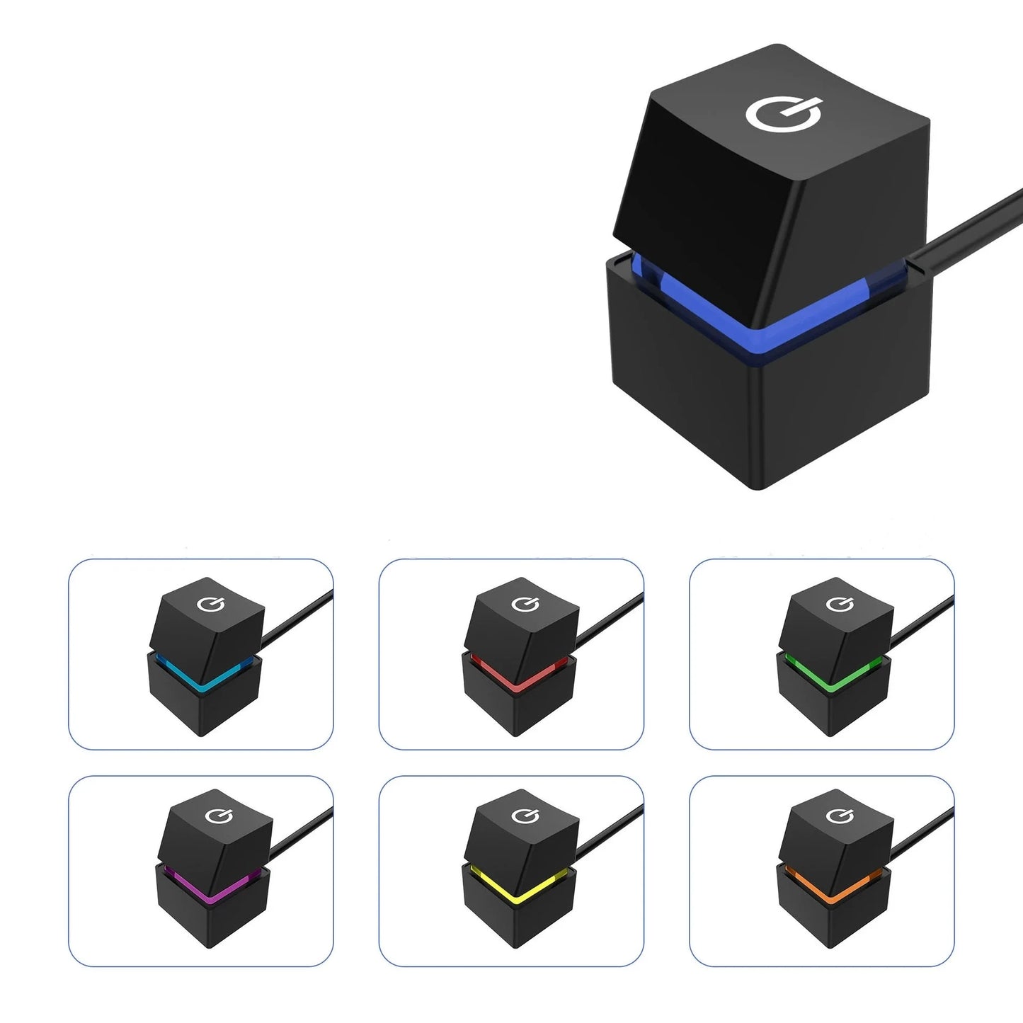 2M RGB LED Lights Computer Desktop Switch PC Motherboard External Start Power On/Off And Reset Button Extension Cable Key Switch Peaceful Pleasures Health and Wellness Black Button