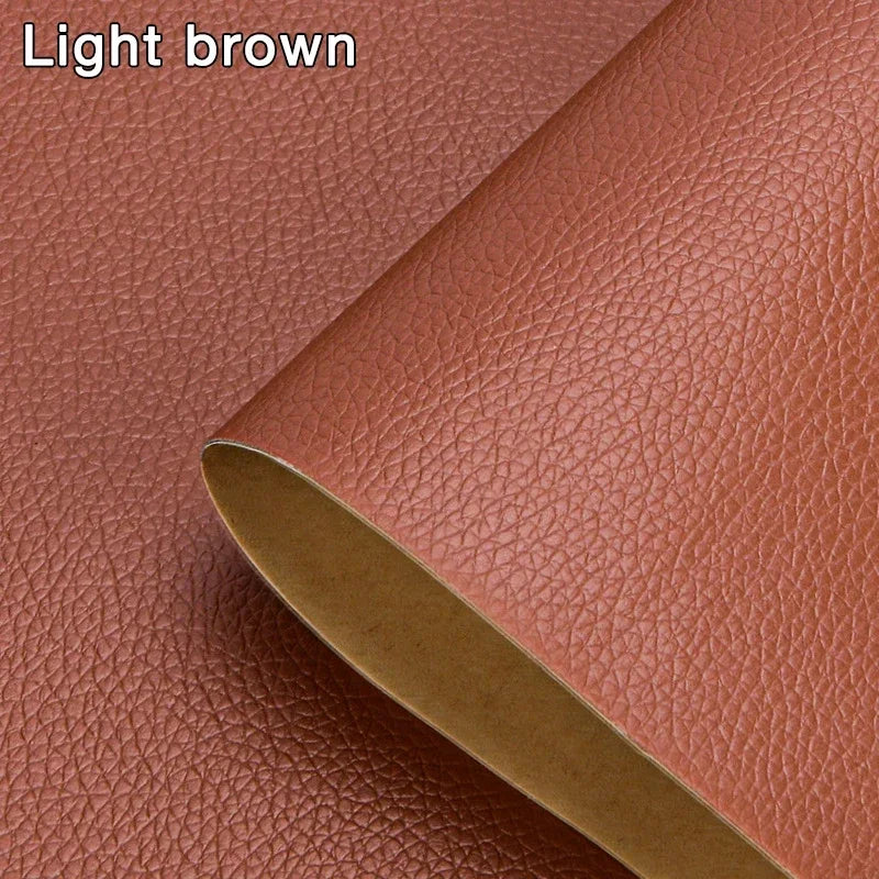 35-200cm Self Adhesive Leather Genuine Repair Patch Tape House DIY Fix For Sofa Moto Car Seat Chair Bag Sticker Patches PU Craft Peaceful Pleasures Health and Wellness Light brown 200x138cm