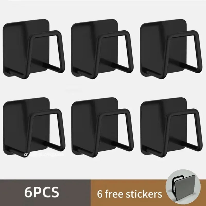 1pc-6pcs Stainless Steel Sink Sponge Rack For Sponge Steel Wire Ball Draining Paste The Inner Wall Of The Sink Kitchen Supplies Peaceful Pleasures Health and Wellness 6PCS-black
