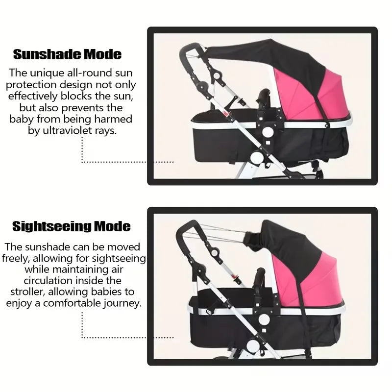 Universal Baby Stroller Sunshade | Anti-UV, Waterproof, Viewing Window