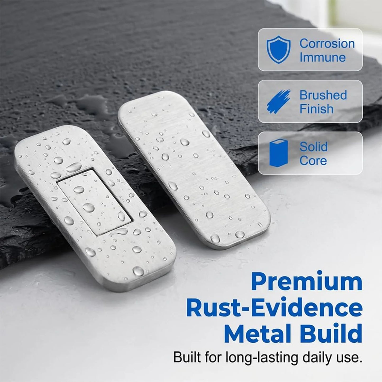 8Pcs Quiet Closure Latches No Drill Adhesive Stainless Steel Drawer Magnets Multi-Purpose for Kitchen/Bathroom/Closet/RV Doors Peaceful Pleasures Health and Wellness