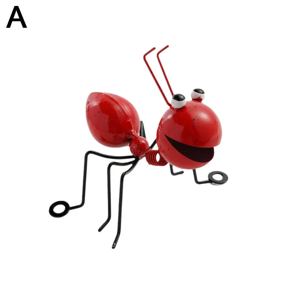 Cute Ant Statue Garden Decor Figure Stand Ant for Outdoor Yard Lawn Decoration Iron Ant Sculpture Home Desktop Decoration Peaceful Pleasures Health and Wellness Red1