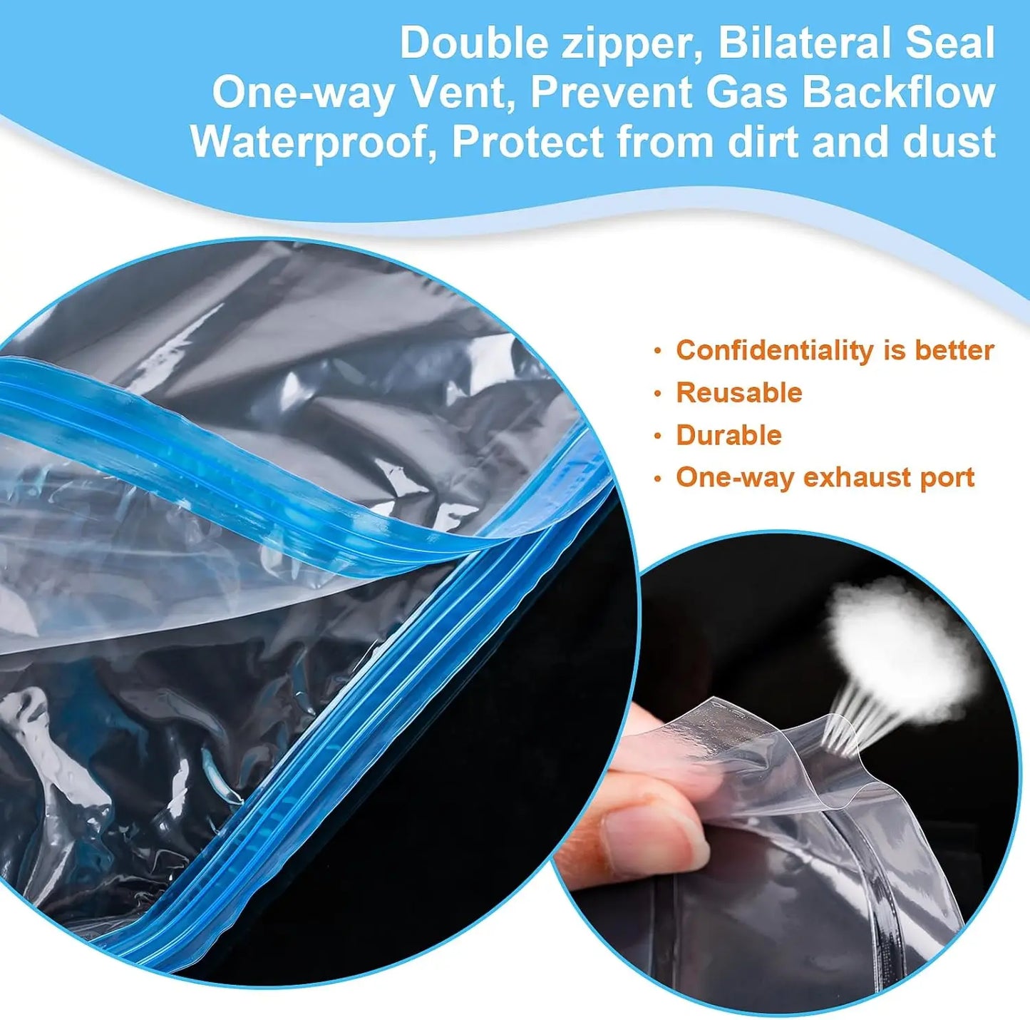 10-Pack Travel Compression Bags – 3 Sizes, No Pump, Space Saver Peaceful Pleasures Health and Wellness