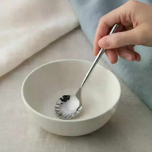 Seashell Stainless Steel Teaspoon | Coffee & Dessert Spoon Decorative Teaspoon Peaceful Pleasures Health and Wellness