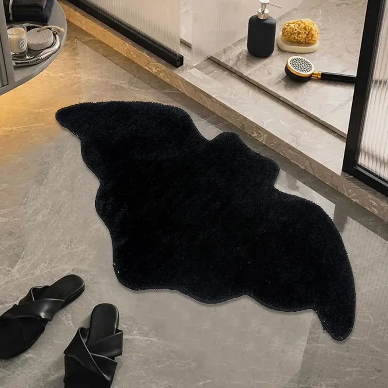 Halloween Bat Non-Slip Bath Mat – Spooky Witchy Floor Rug