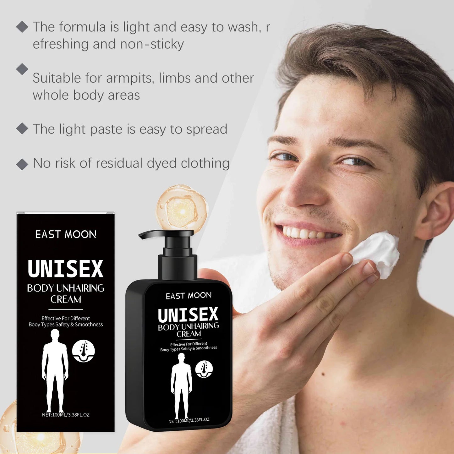 East Moon Painless Body Hair Removal Cream & Growth Inhibitor