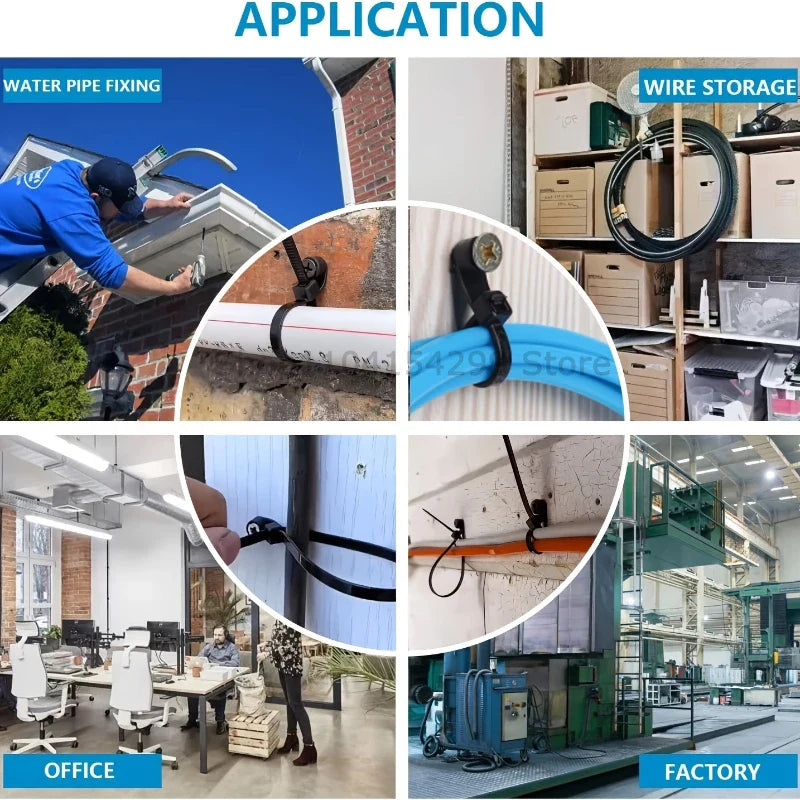 Screw Hole Nylon Cable Ties – Reusable Self-Locking Zip Ties