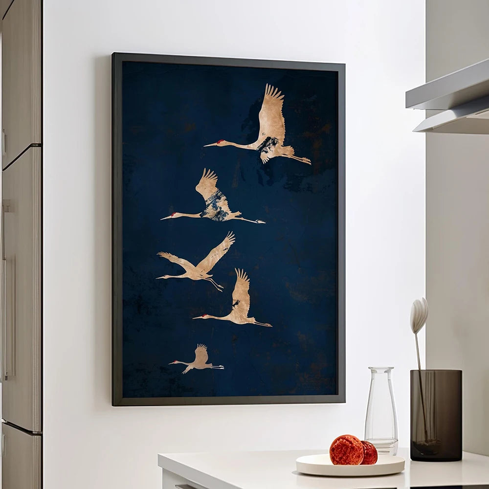 Sage Green Gold Japandi Art Print Flying Birds Wall Art Abstract Sun Art Living Room Decor Japanese Wall Art Bedroom Decor Gift Peaceful Pleasures Health and Wellness CJ54297 30x40cm
