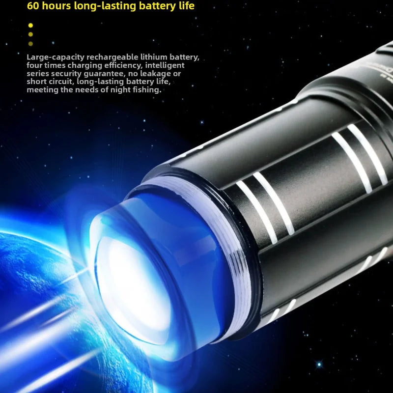 SHINEKNOT 800LM Zoomable Night Fishing Flashlight | USB Rechargeable