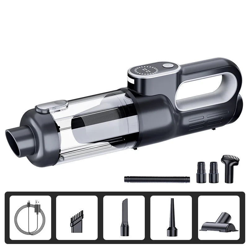 Brushless Handheld Vacuum Cleaner Cordless Strong Suction Portable Hand Vacum for Home Car Mini Rechargeable with LDE Car Cleane Peaceful Pleasures Health and Wellness black