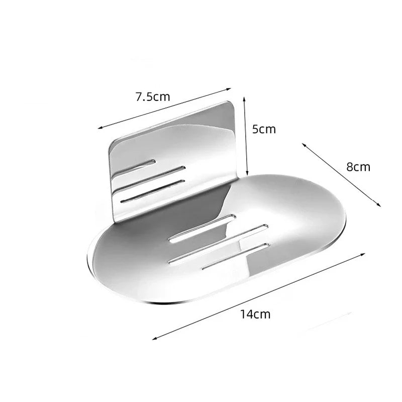 Stainless Steel No-Drill Wall-Mounted Soap Dish & Shower Holder