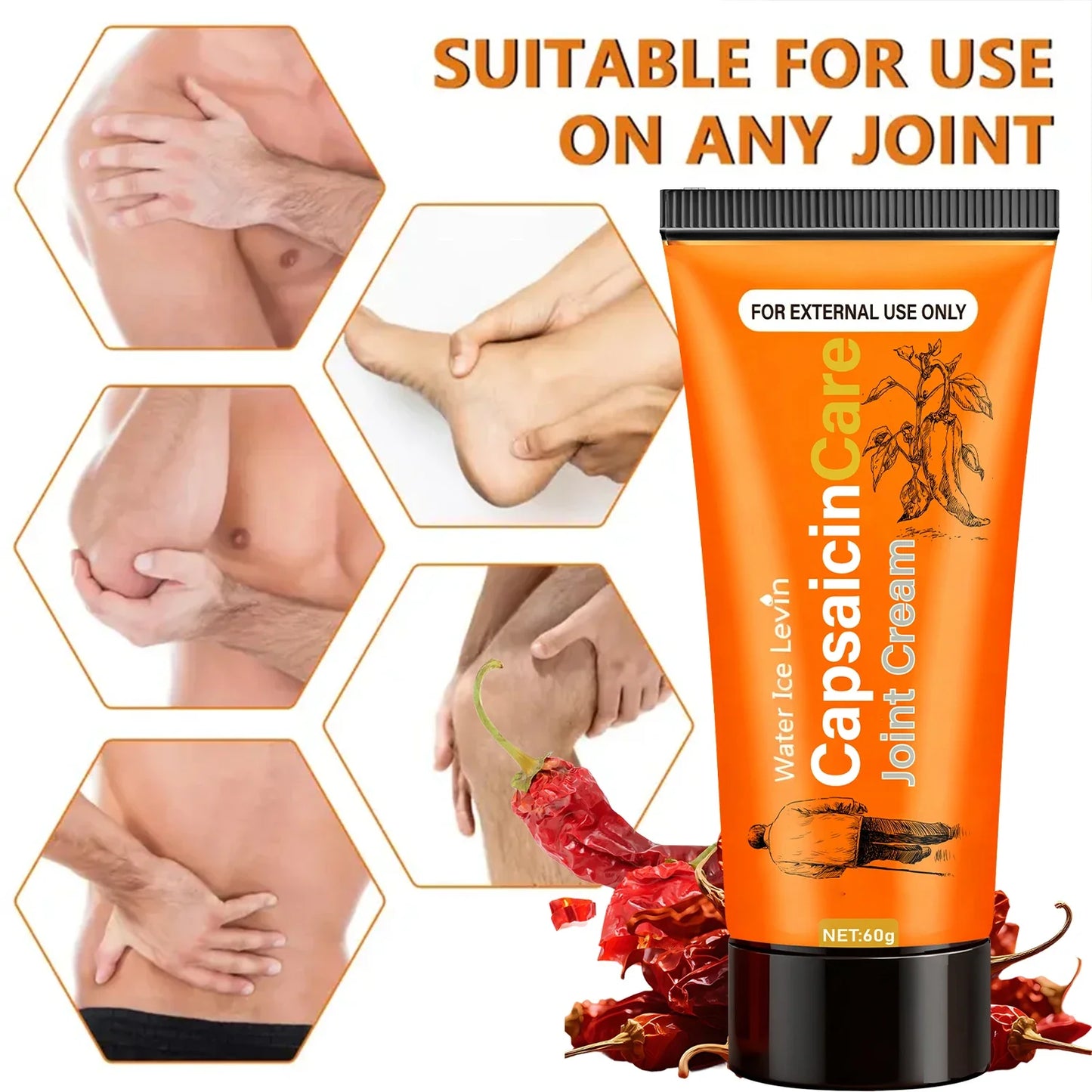 Capsaicin Joint Cream with Glucosamine & Vitamin C – 60g