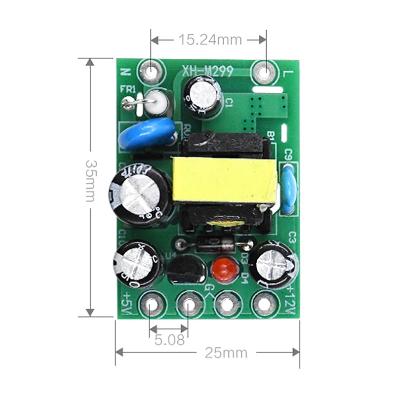 1/2/3pcs AC110V 220V to DC 12V 0.2A+5V Module Board Mini AC-DC Converter Peaceful Pleasures Health and Wellness one size
