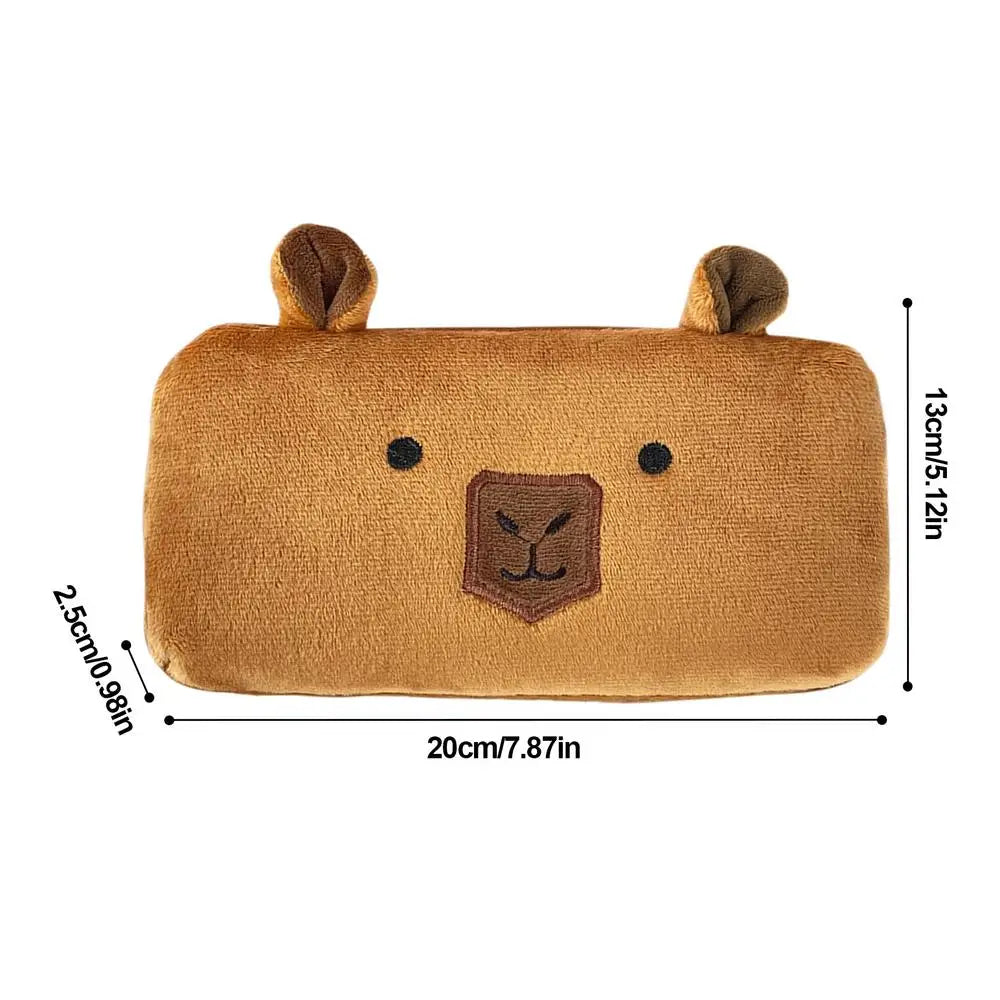 Capybara Plush Pencil Case – Cute Large Capacity Stationery Bag