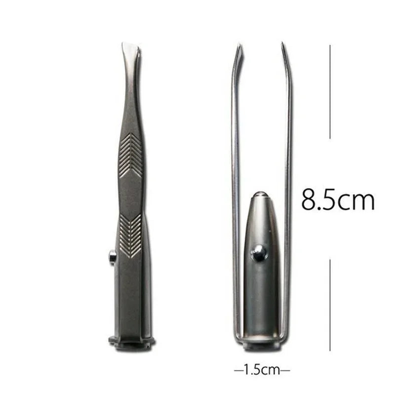 5pcs Portable Stainless Steel Smart Design Eyebrow Hair Remove Tweezer with LED Light Makeup Tool Peaceful Pleasures Health and Wellness