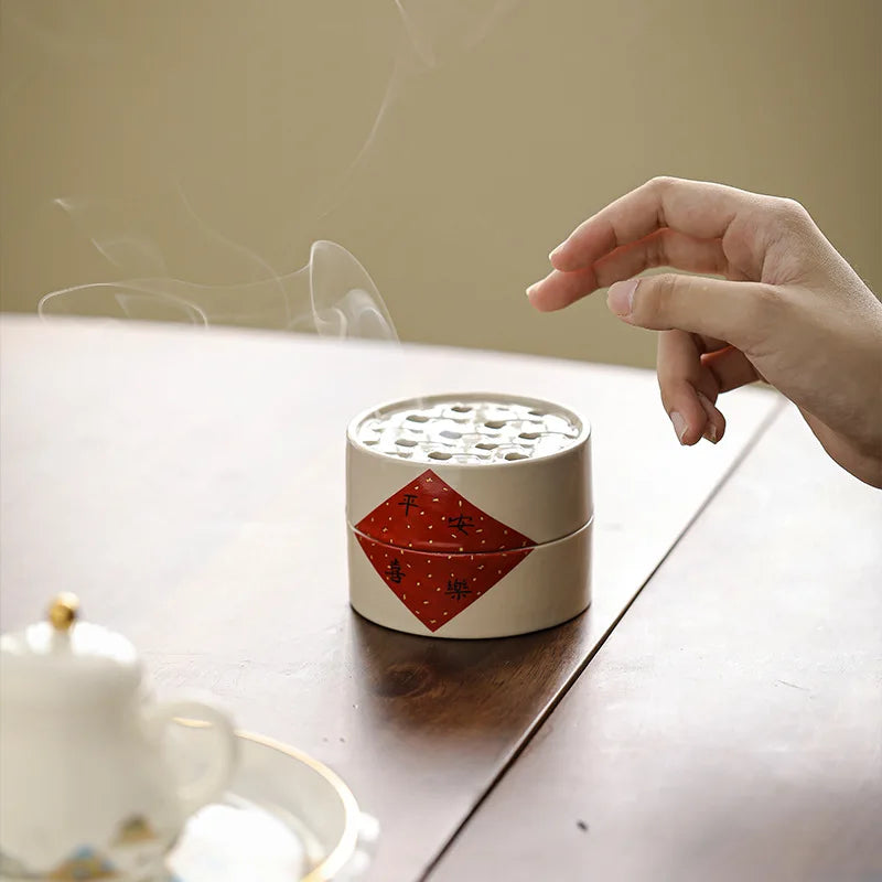Plant Ash Ceramic Incense Burner | Chinese Style Aromatherapy Ceramic Incense Burner Peaceful Pleasures Health and Wellness
