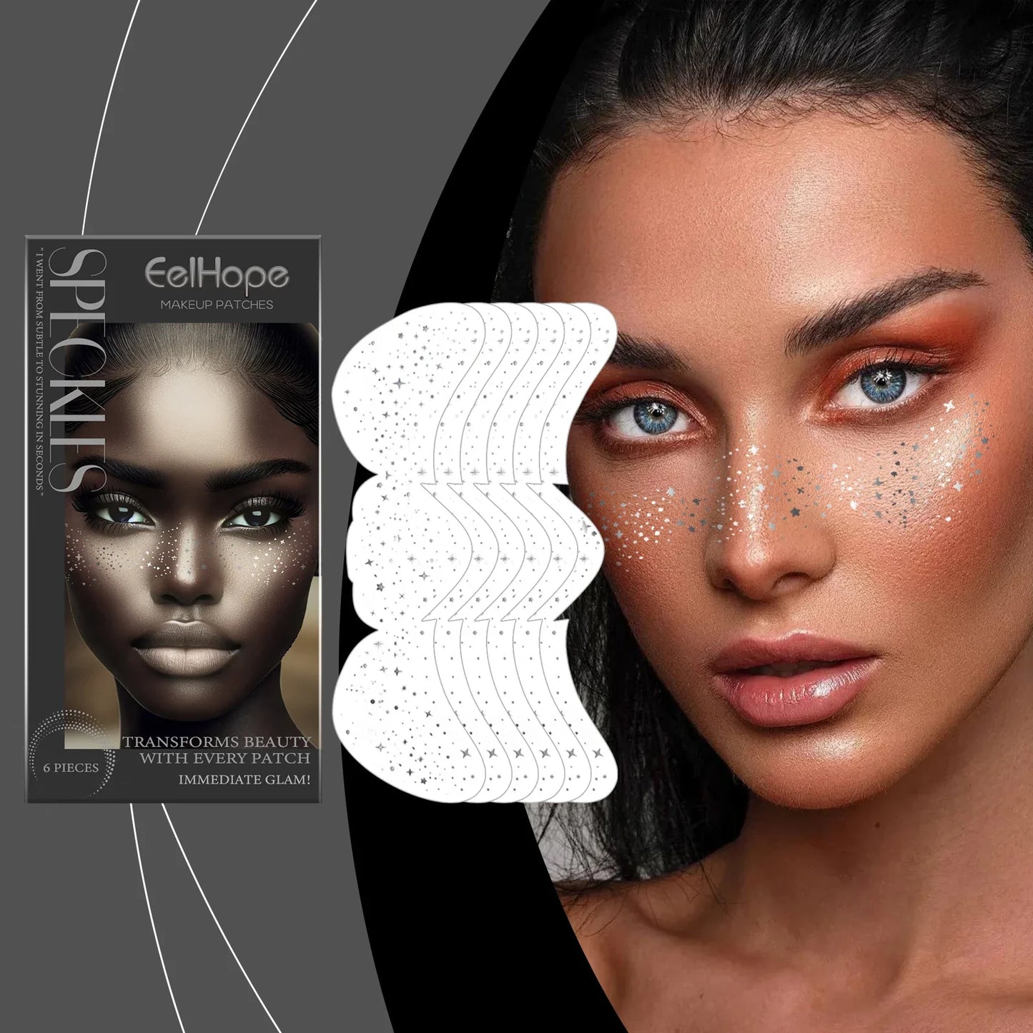 Glitter Fake Freckle Face Stickers – Waterproof Temporary Tattoo