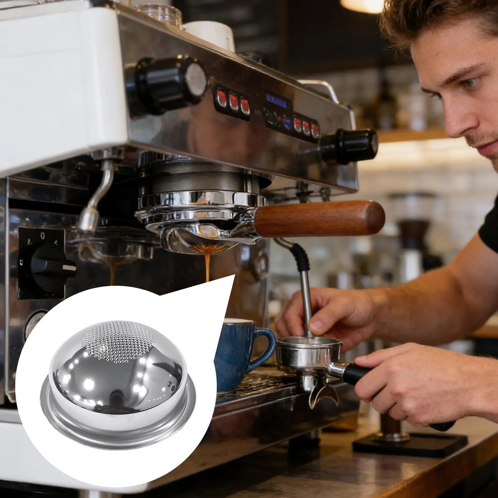 Portafilter Basket Basket 58mm Precision Even Extraction Holder Coffee Filter For Home Professional Enthusiast Cafe Owner Peaceful Pleasures Health and Wellness