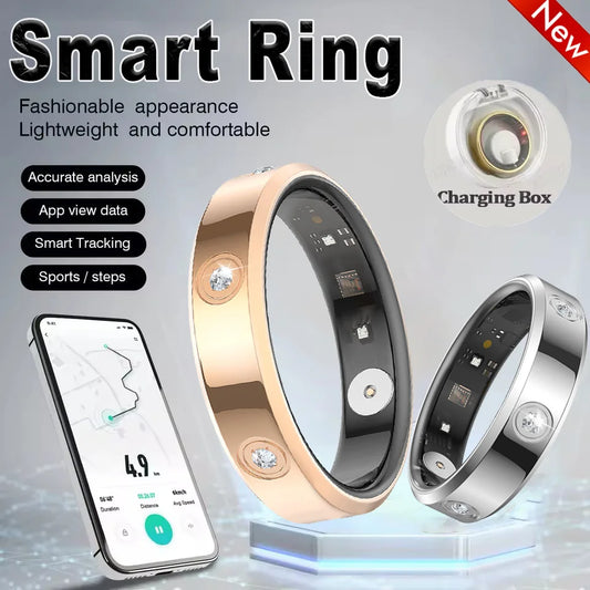 2025 New Smart Ring Waterproof 5ATM Heart Rate Blood Oxygen Health Sleep Monitoring Multi-Sport Mode Camera control Smartring Peaceful Pleasures Health and Wellness