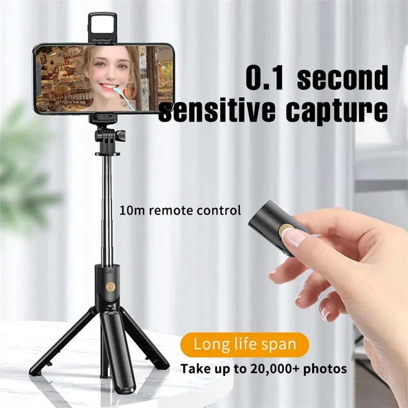Extendable Selfie Stick Tripod with Fill Light 360° Adjustable Phone Holder Handheld Live Streaming Stand for iOS Android Phones Peaceful Pleasures Health and Wellness