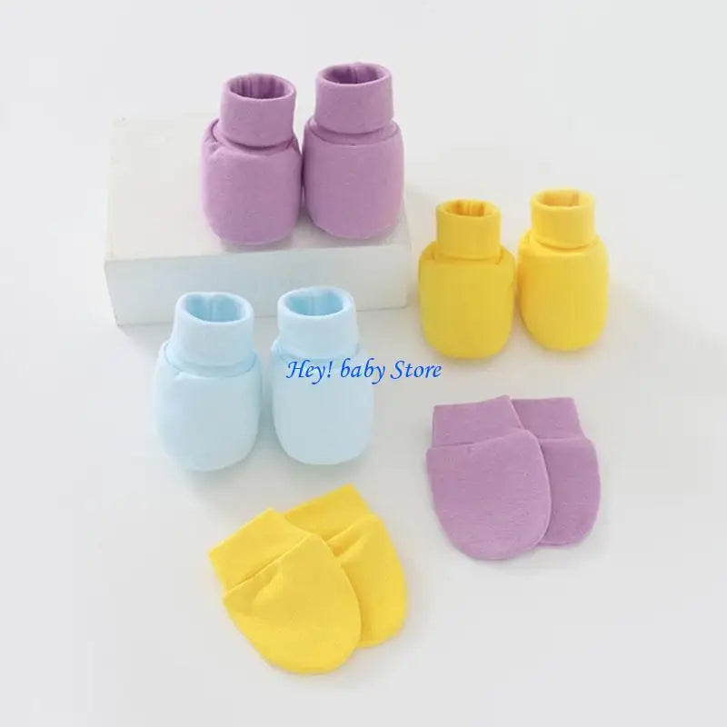 No-Scratch Baby Mittens & Socks Set | Newborn Cotton Gift