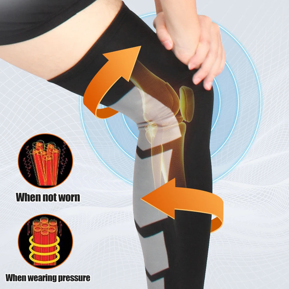 1Pcs Long Compression Leg Sleeves for Women Men,Comfortable & Non-Slip UV Protection Leg Knee Braces Supports for Sports Cycling Peaceful Pleasures Health and Wellness