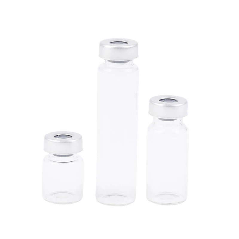 10Pcs 5/10/20ml Transparent Sealed Sample Vials Transparent Glass Vials With Self Healing Injection Port Peaceful Pleasures Health and Wellness