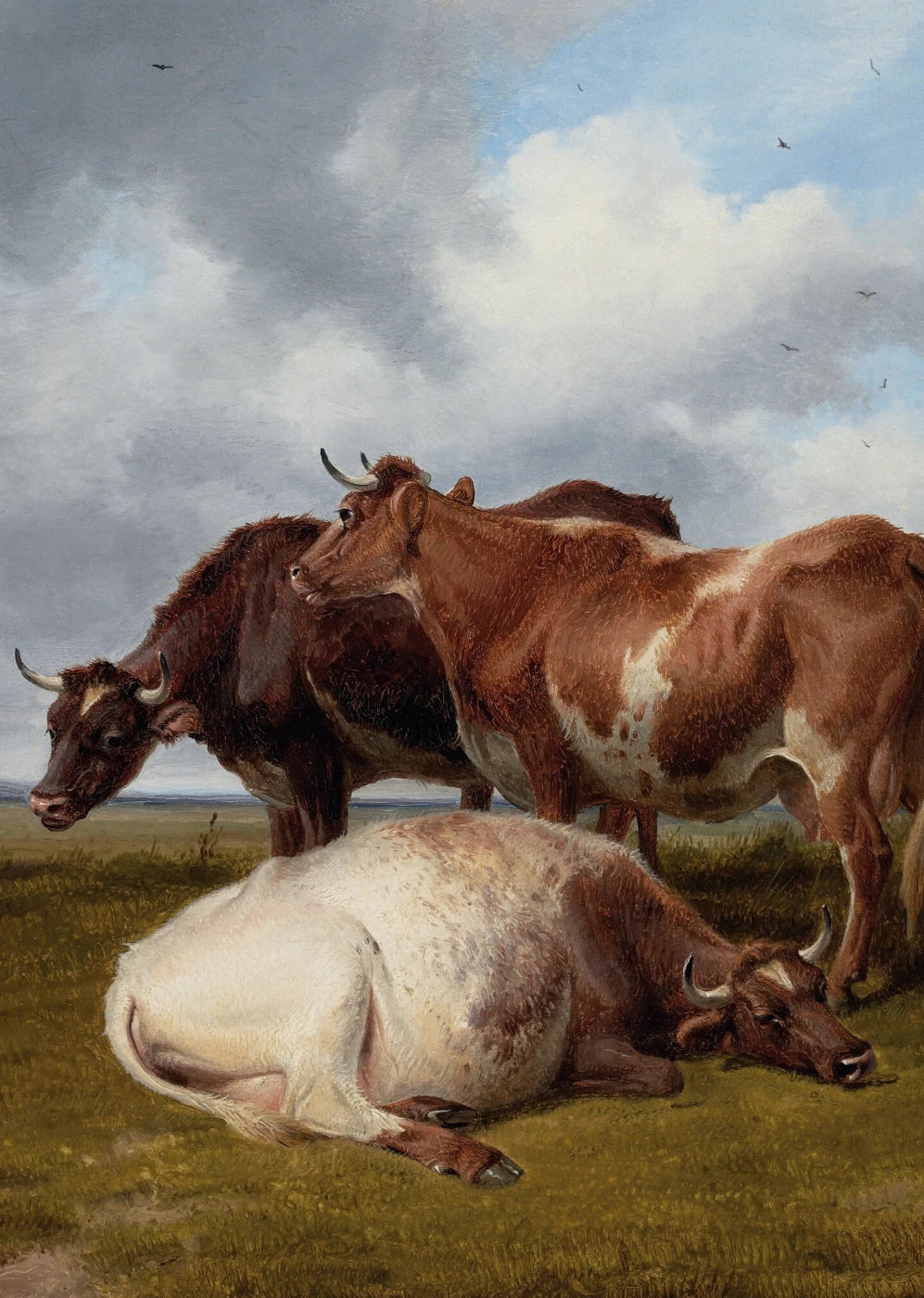 Vintage Rural Antique Animals Poster Cows in The Forest and Pasture Canvas Painting Farmhouse Wall Art Picture Office Home Decor Peaceful Pleasures Health and Wellness 10 20x30cm Unframed