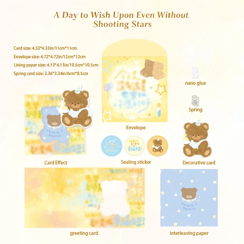 3D Greeting Card Envelope Lucky Arrival Series Birthday Wishes
