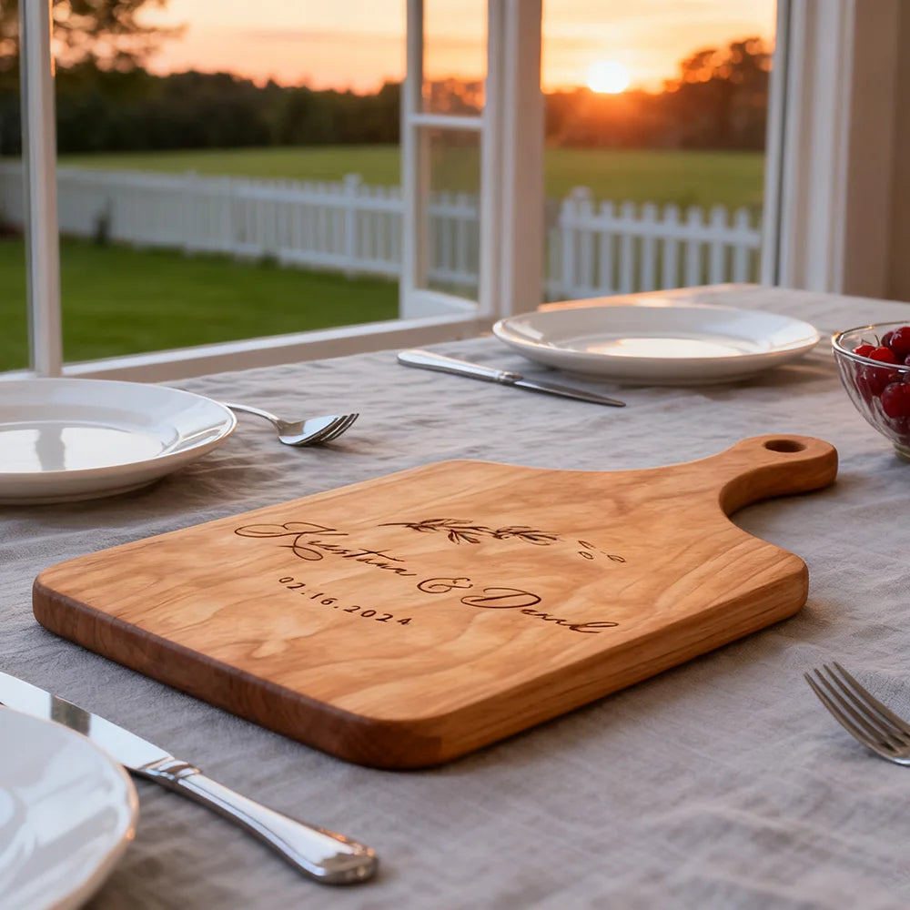Personalized Cutting Board Charcuterie Board Wedding Gift Engagement Bridal Shower Gift Housewarming Gift Newlywed Kitchen Decor Peaceful Pleasures Health and Wellness