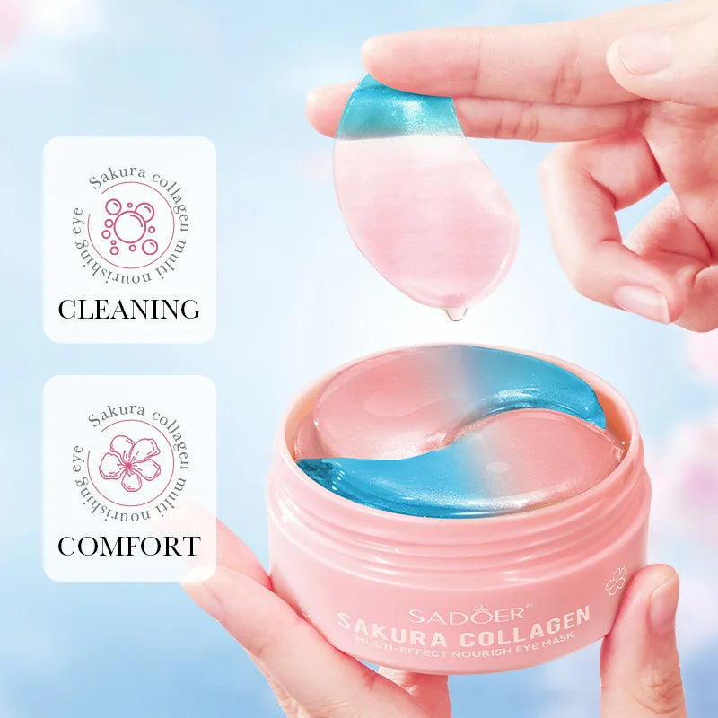 SADOER Sakura Collagen Eye Mask 60pcs – Hydrating Eye Patches
