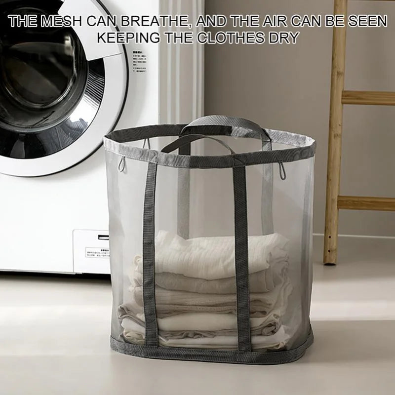 Collapsible Mesh Laundry Hamper Bag with Handles | Dorm Travel
